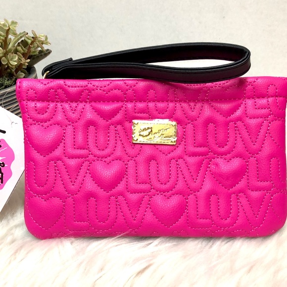 Betsey Johnson Handbags - Luv Betsey Johnson Fushia Quilted Wristlet LBPouch